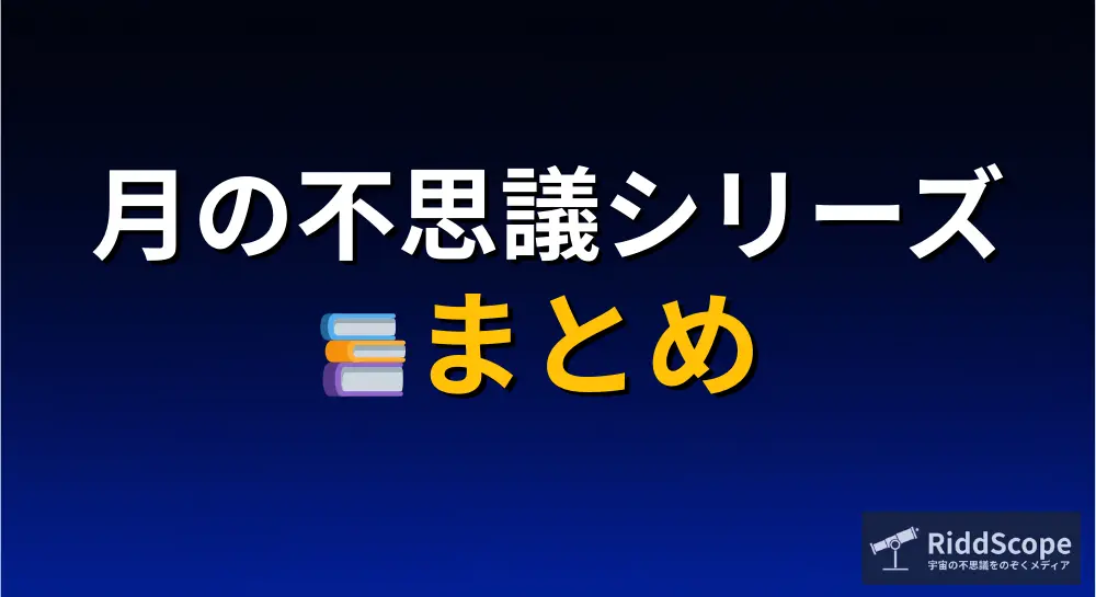 「月の不思議シリーズ」をまとめたRiddScopeの特集バナー画像。全記事を案内する入り口となる。